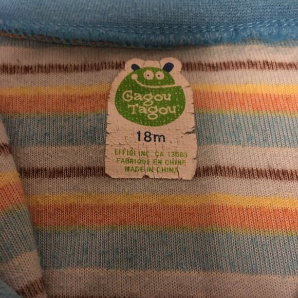 Lot of 2 Gagou Tagou Footed Velour Pajamas 18M - Picture 7 of 8